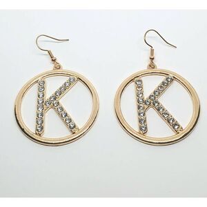 Rhinestone K Earrings